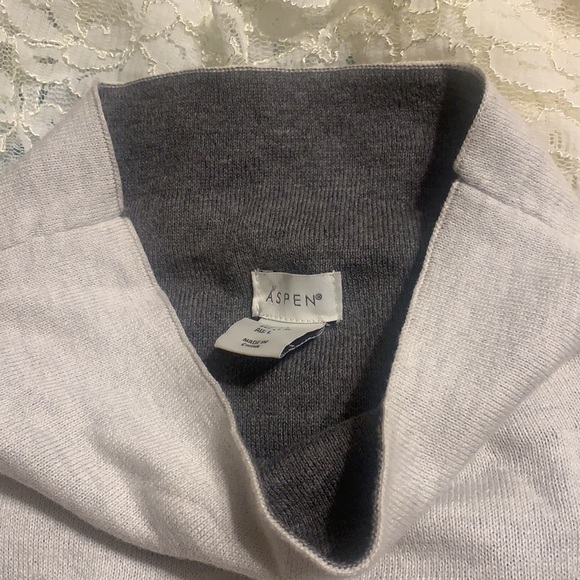 ANTHROPOLOGIE ASPEN HEATHER GRAY OVERSIZED SWEATER MOCK TURTLENECK WARM SZ L - Picture 5 of 12